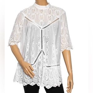 Zimmermann white eyelet top flawed (read description)
